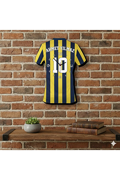 Adeus Casa D'Arte Kişiye Özel İsimli Taraftar Forma Ahşap Duvar Saati