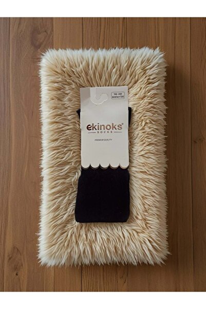 Ekinoks Plain Color Seamless Cotton Unisex Children's Tights Navy Blue