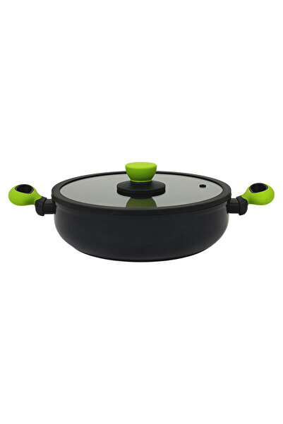 Leggno Colorgy Diamond Pro Sığ Pilav Tenceresi 26 cm Yeşil Kulp