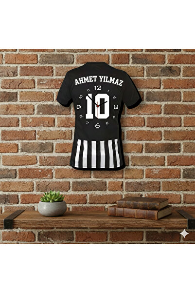 Adeus Casa D'Arte Kişiye Özel İsimli Taraftar Forma Ahşap Duvar Saati