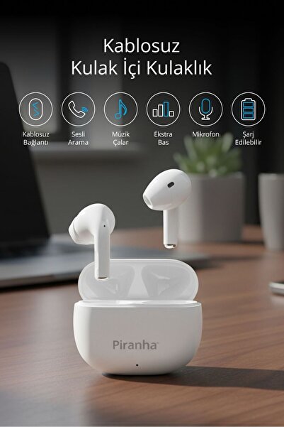 Piranha 9970 Kablosuz TWS Bluetooth Kulak İçi Kulaklık | Mikrofonlu | Şarjlı ...