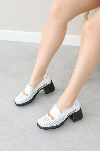 FAST STEP حذاء نسائي بكعب سميك من الجلد الطبيعي 217ZA758-02