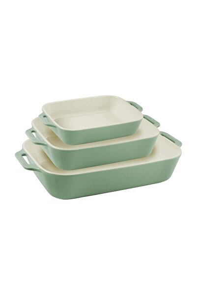 STAUB Dikdörtgen Seramik Fırın Kabı 3'lü Set