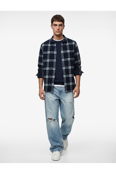 Koton Regular Fit Klasik Yaka Uzun Kollu Düğmeli Oduncu Gömleği