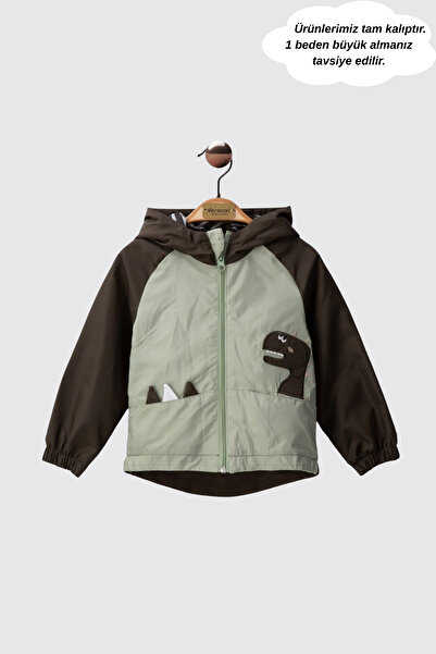 Verscon Boy's Hooded Zipper Closure Waterproof Raincoat