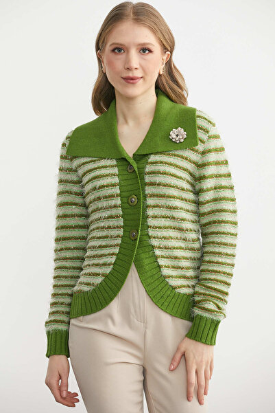 Sementa Cardigan din lână cu detalii din paiete - Kiwi - Verde