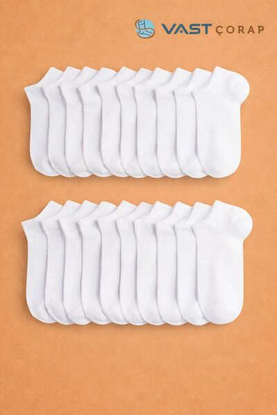 vast çorap جوارب بيضاء للكاحل، 24 قطعه عبوة اقتصادية