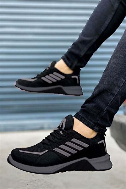 BIG KING Siyah Füme Çizgili Erkek Spor Ayakkabı