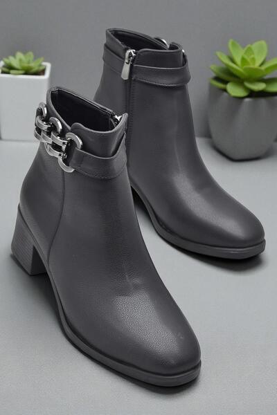 ISPARTALILAR 6597 Cizme cu toc pentru femei, cu fermoar, zilnic, pantofi, neg...