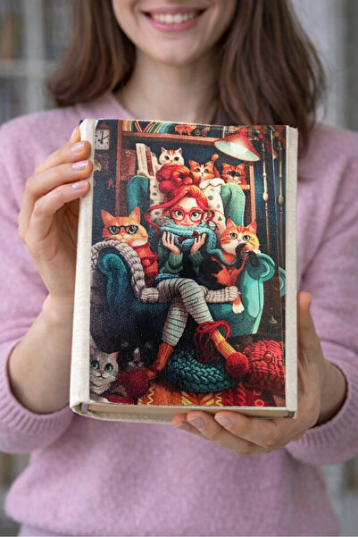 HG Home&Game Girl Reading a Book Themed Cloth Book Cover – Printed Fabric Boo...