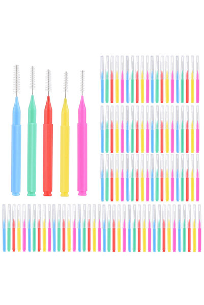 Choice مجموعة من 100 قطعة - 2 فرشاة أسنان بين الأسنان، خيط تنظيف الأسنان، عود...