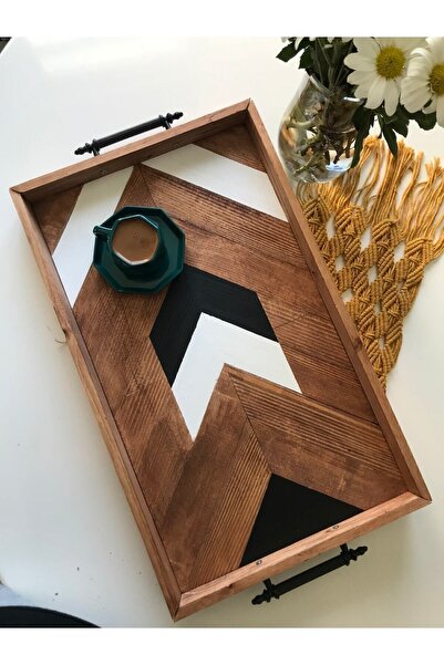 woodalbuba صينية عرض خشبية مزخرفة للمطبخ