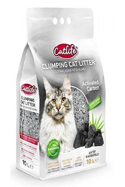 Catlife Aktif Karbonlu Bentonit Kedi Kumu 10 Lt