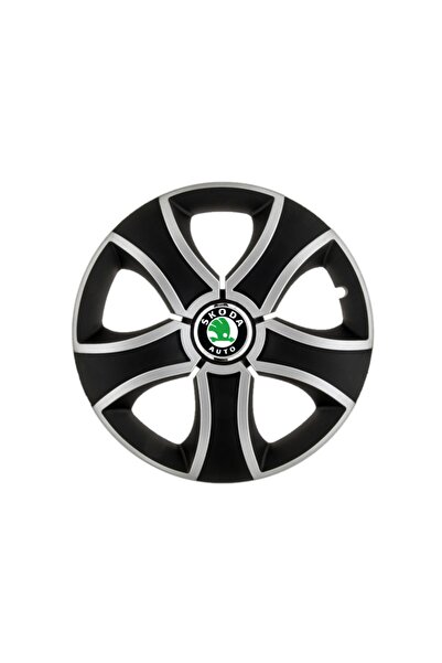 Autohelix MSA Set de 4 capace de jantă Bis Gri-Negru R16 pentru gama auto Skoda