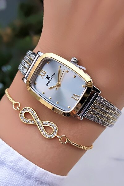 Daniel Klein ساعة وسوار نسائي من الفولاذ للموسم الجديد مع هدية