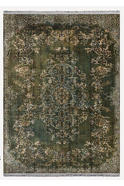 kilim home Mars 2177 Eskitme Desenli Yıkanabilir Kaymaz Tabanlı Salon Halısı,...
