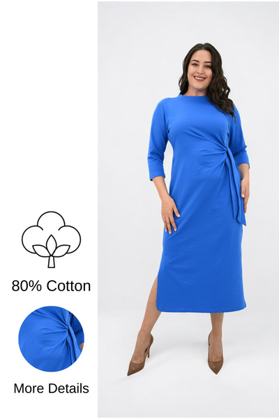 Koza Butik Rochie de damă, mărime mare, cu detaliu de legare în talie 5274-25