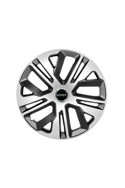 OEM Set de 4 capace de jantă Raven Grey-Black R15, pentru gama de mașini Smart