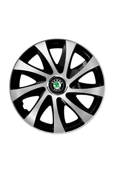 Autohelix MSA Set de 4 capace de jantă Drift extra argintii și negre R14 comp...