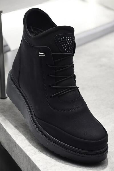 ISPARTALILAR 211 حذاء نسائي أسود ذو نعل مطاطي من الزمرد لتقويم العظام مزود بس...