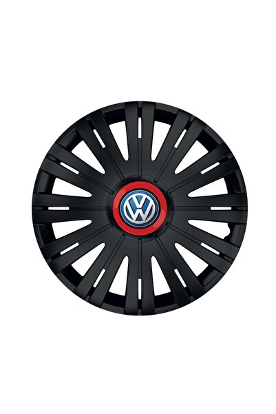 Autohelix MSA Set de 4 capace de roți negre cu inel roșu Active R16 pentru ga...