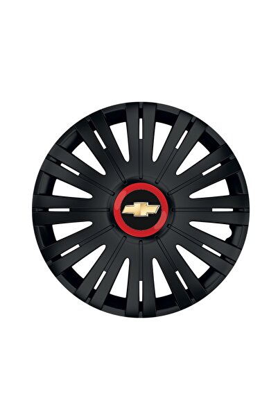 Autohelix MSA Set de 4 capace de roți negre cu inel roșu Active R16 pentru ga...