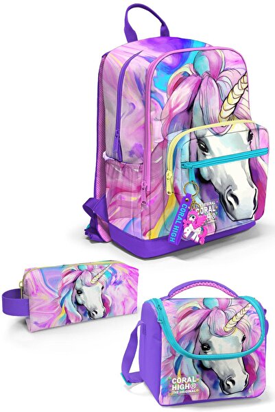 Coral High Σετ σχολικές τσάντες 3 τεμαχίων με μοτίβο Unicorn SET 0123634