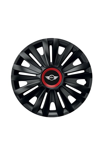 Autohelix MSA Set de 4 capace de roți negre cu inel roșu Royal R16 pentru gam...