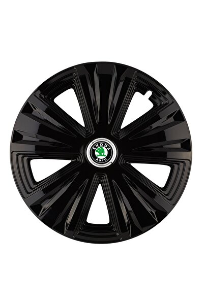 Autohelix MSA Set de 4 capace de jantă Glory negre R15 pentru gama auto Skoda