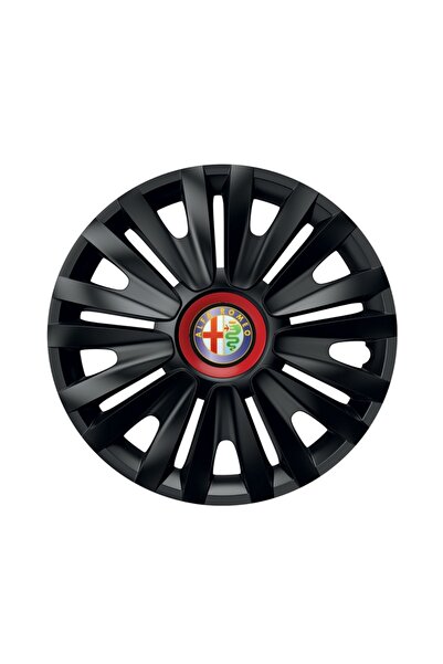 Autohelix MSA Set de 4 capace de roți negre cu inel roșu Royal R15 pentru gam...