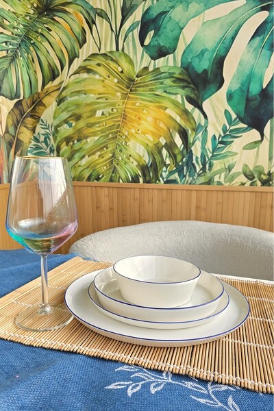 Kütahya Porselen 24 Parça Yemek Takımı Mavi file