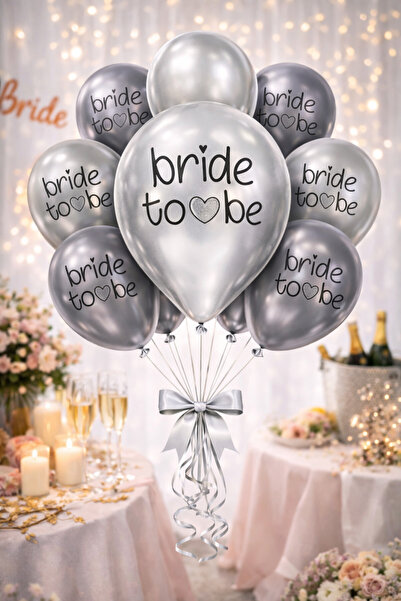 BeySüS بالون العروس كروم فضي 10 قطعة 12 بوصة