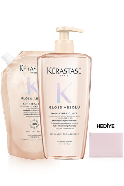 Kerastase Gloss Absolu Elektriklenme Karşıtı Saç Bakım Seti - Bain 500 ml & D...