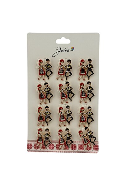 Flippy Set 12 Brose Martisor Primavara Cuplu Dansatori Traditional