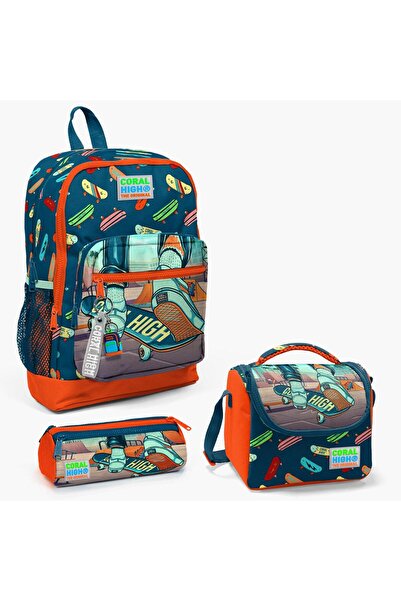 Coral High طقم حقائب مدرسية من 3 قطع من سيفيت نيون برتقالي للأطفال SET0123723