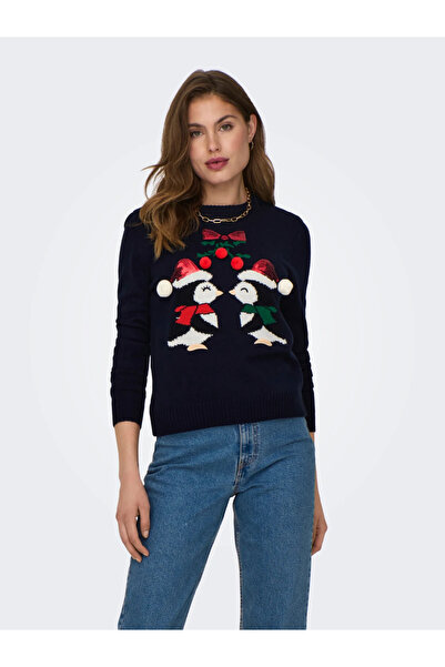 ONLY Crew Neck Midnight Blue Women's Sweater15303173
