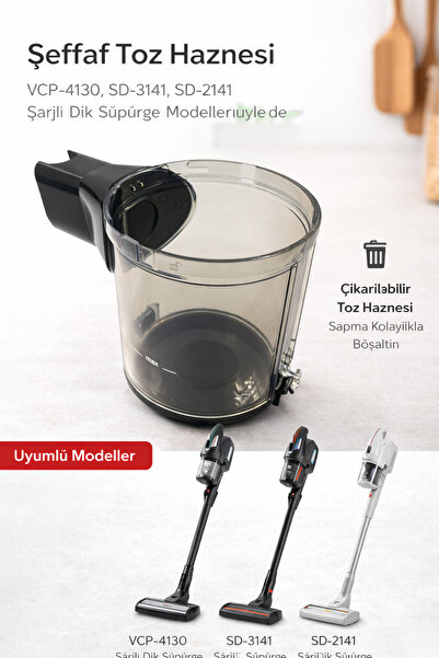 Arçelik SD-3141 Şarjlı Dik Süpürge TOZ HAZNESİ