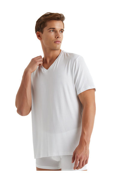 Blackspade قميص داخلي رجالي أبيض مشروط فضي 9308