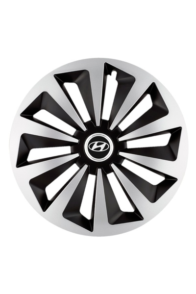 Autohelix MSA Set de 4 capace de jantă Fox Gri-Negru R16 pentru gama auto Hyu...