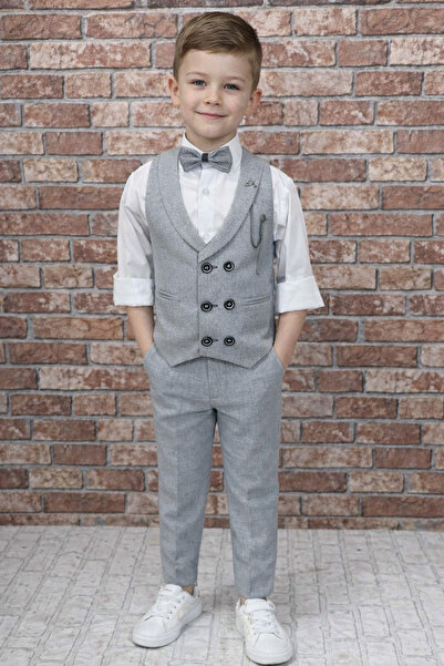 HAYTA Komplet odijela sa prslukom, košuljom i leptir mašnom za decu od 5 do 1...