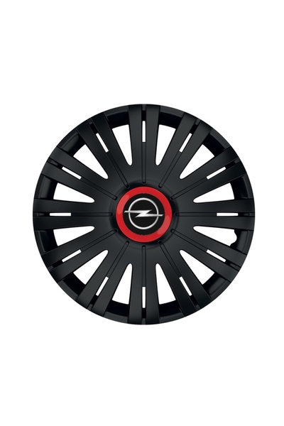 Autohelix MSA Set de 4 capace de roți negre cu inel roșu Active R16 pentru ga...