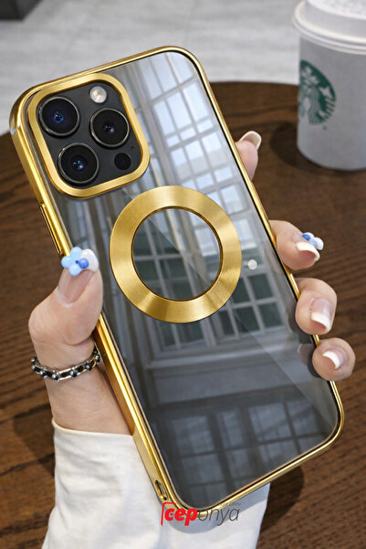 Ceponya حافظة آيفون 15 برو ماكس ذات زوايا ملونة وشفافة لحماية الكاميرا من الس...