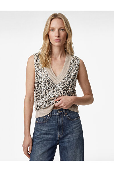 Koton Tricotaj cu decolteu în V Pulover cu paiete