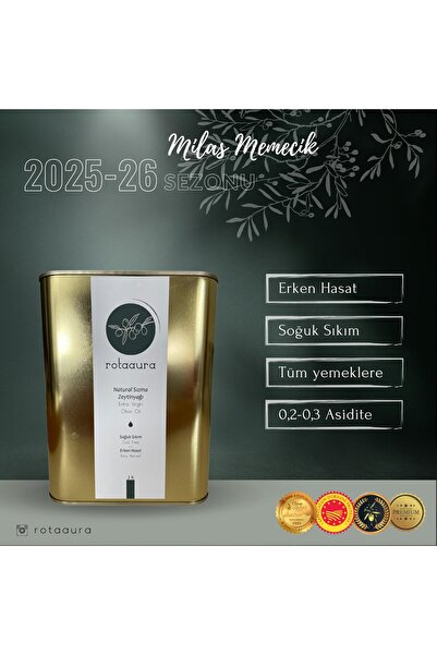 Rotaaura Yeni Sezon Naturel Sızma Erken Hasat Soğuk Sıkım Zeytinyağı 2 Lt