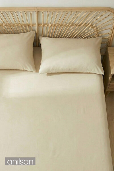 Anılsan Camelia Double Flat Ranforce Sheet Set - Beige 100% Cotton
