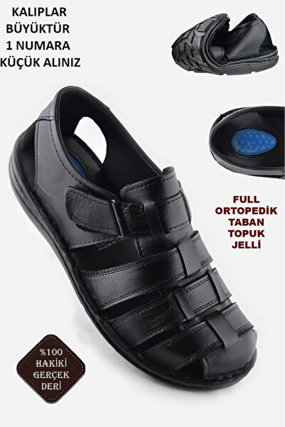ISPARTALILAR Ayakkabiburada 033 Daily Genuine Leather Men's Sandals Shoes