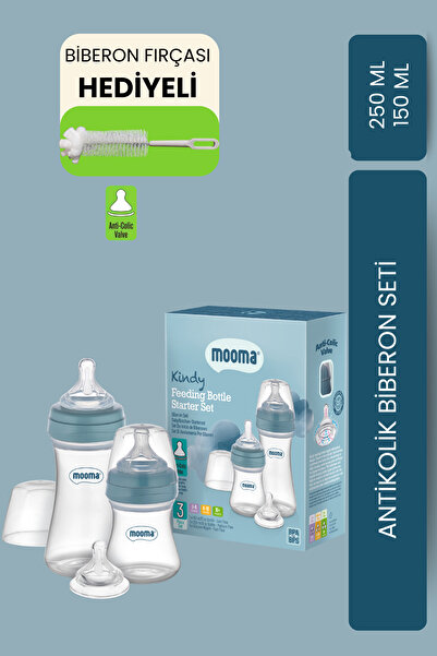 MOOMA Kindy 150 ve 250 ml Biberon Yenidoğan Başlangıç Seti - Bowl Blue