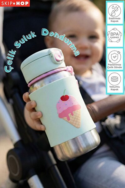 Skip Hop Pipetli Paslanmaz Çelik Suluk 350ml Dondurma
