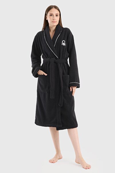 Benetton Home Bornoz Erkek Kadın Unisex Siyah %100 pamuk