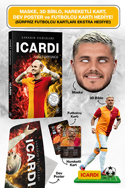 Parodi Yayınları Icardi Futbolcu Kitabı - Maske, 3D Biblo, Dev Poster, Hareke...